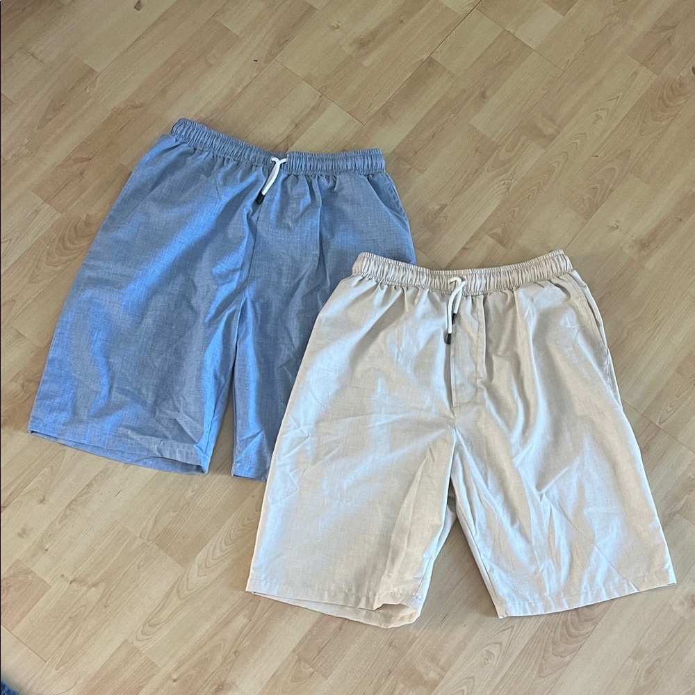 Set of 2 Men's Egyptian Linen Shorts